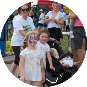 kids with face paint at My Mouont Eliza fun run